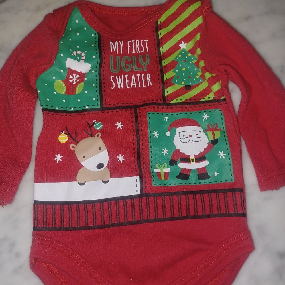 Baby Starters Long Sleeve Body Suit 3 Months Christmas Theme